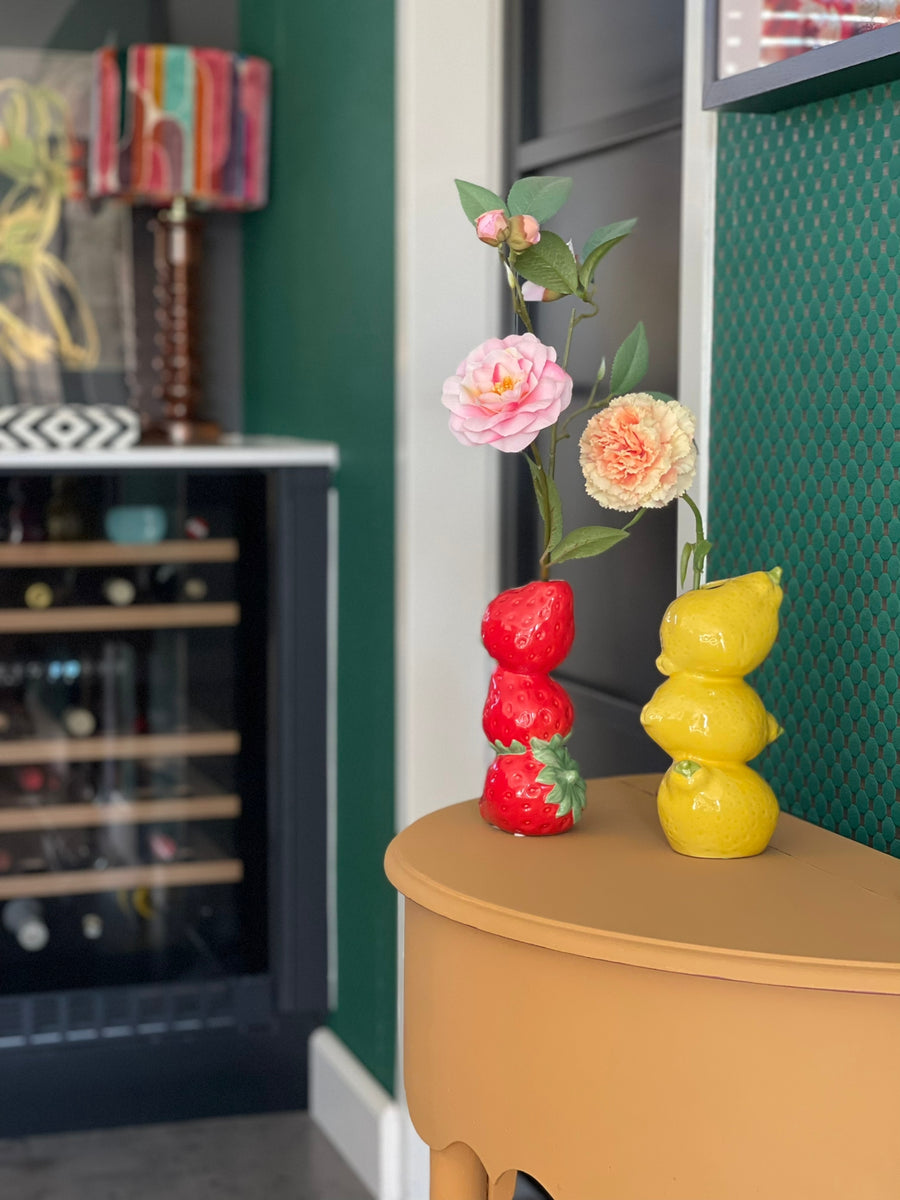 花瓶・フラワースタンド FRUITS VASE strawberry L L AmeLIFE DN DECONATION Pink Strawberry Vase for Flower, Strawberry