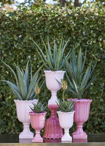 Tulip Vase On Foot Pink Medium