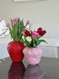 Strawberry Vase Pink Medium