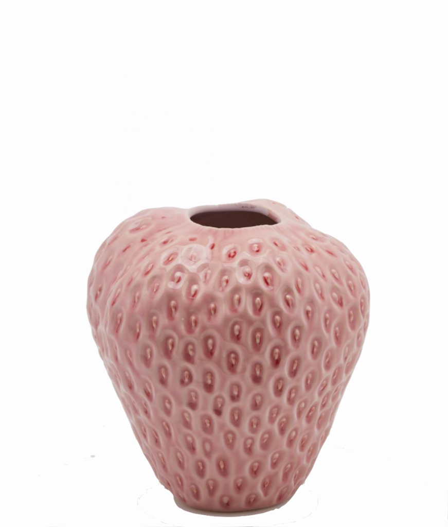 Strawberry Vase Pink Medium Large