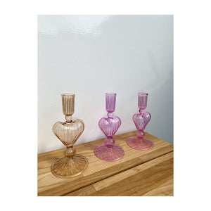 Pink Heart Candle Holder M