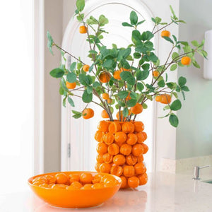 Orangefarbene Vase groß
