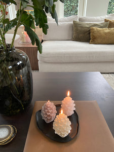 Pine Cone Candle Pink