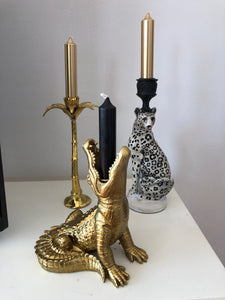 Kerzenständer Krokodil Gold
