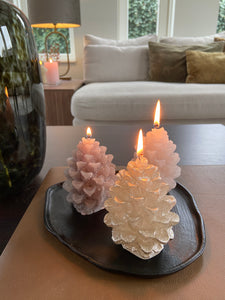 Pine Cone Candle Pink