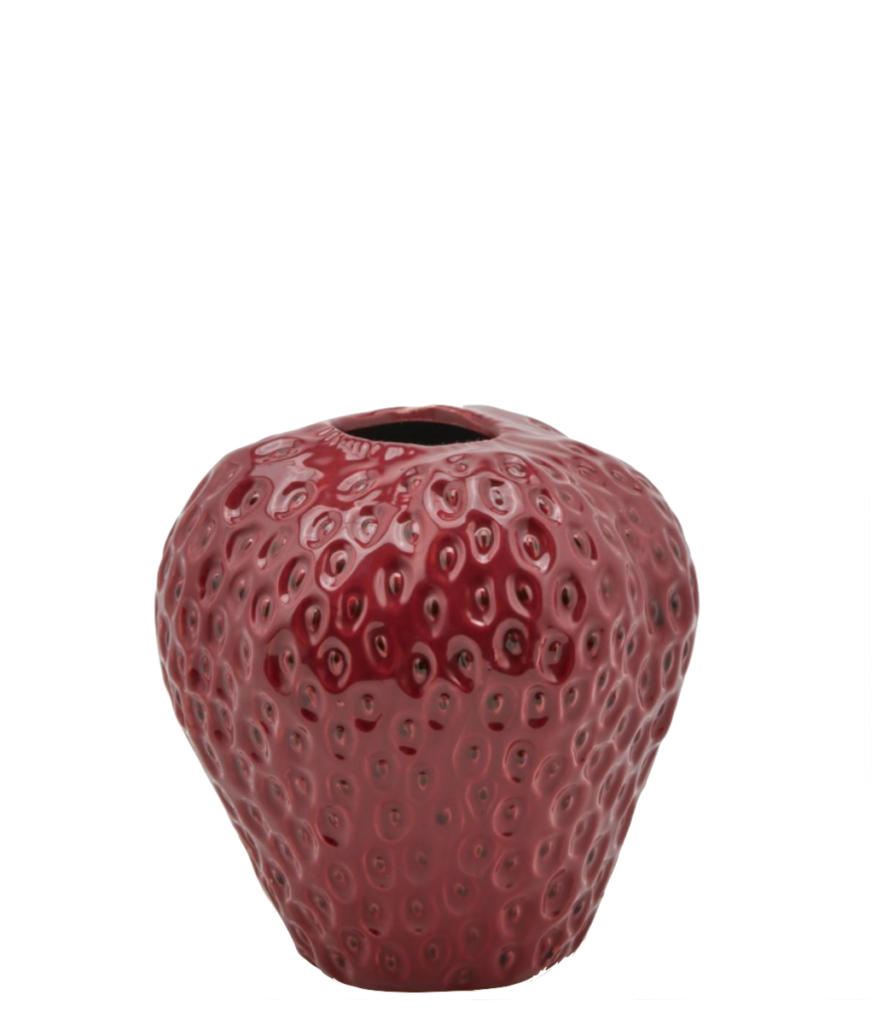 Strawberry Vase Bordeaux-Red Medium Large