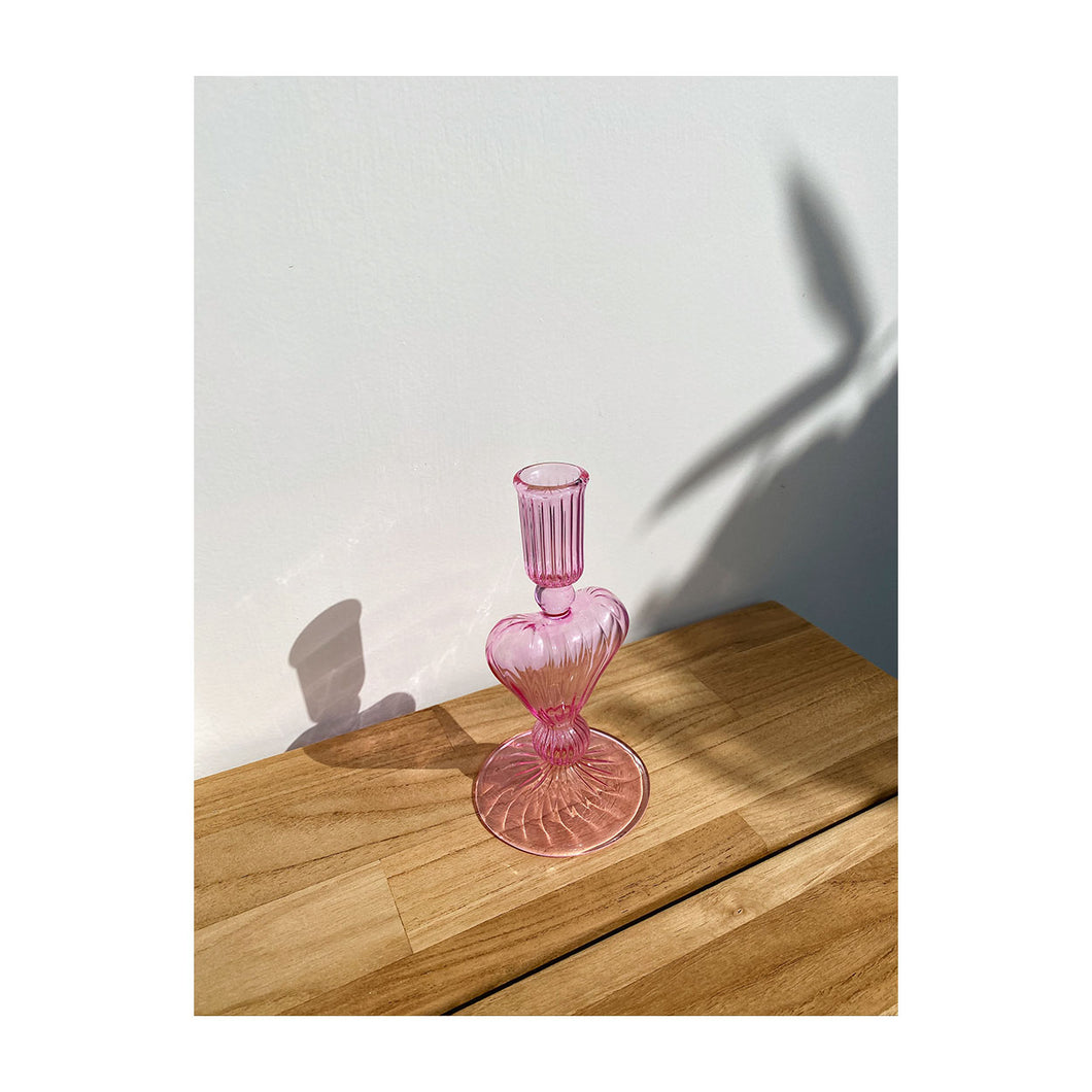 Pink Heart Candle Holder M