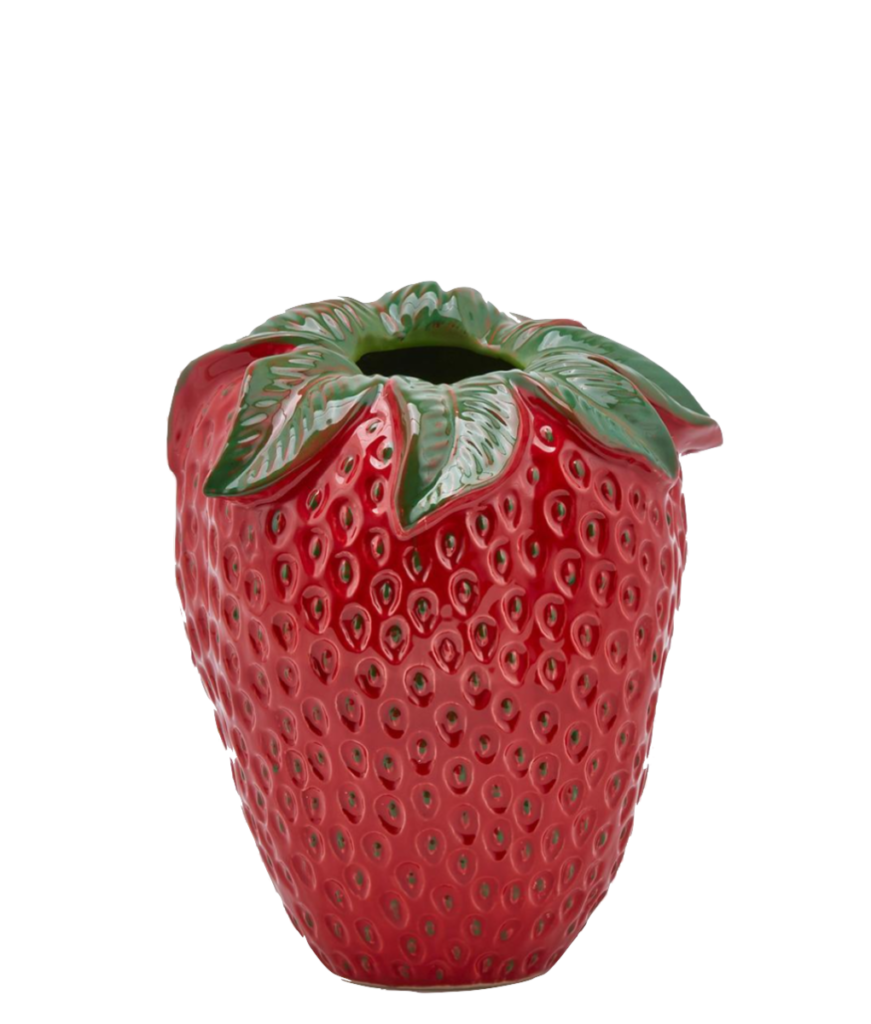 Feuille de vase aux fraises
