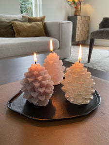 Pine Cone Candle Pink