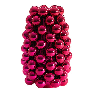 Vase Boules de Noël Rose Grand