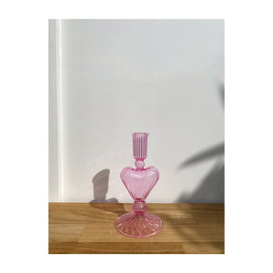 Pink Heart Candle Holder M