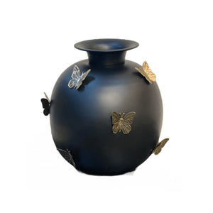 Vase Papillon Noir-Or
