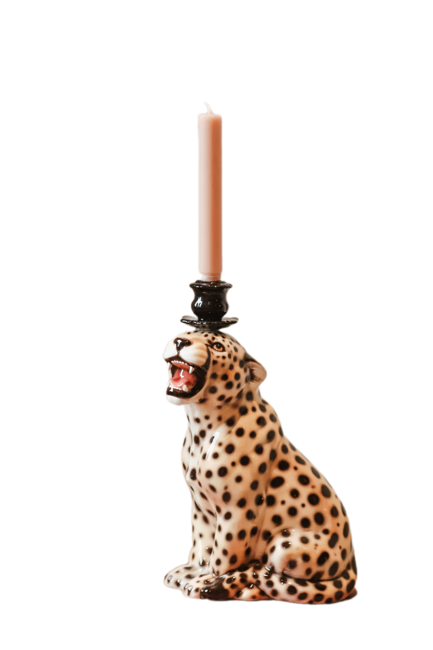 Leoparden-Kerzenständer
