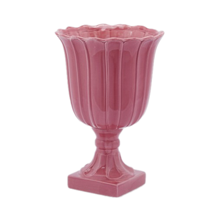 Tulip Vase On Foot Pink Large