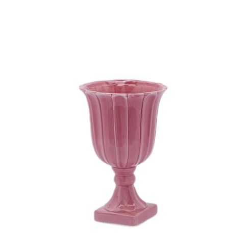 Tulpenvase auf Fuß rosa klein